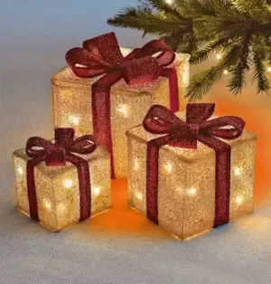 Image of Sentik LED Christmas Parcels Gold (Set of 3)