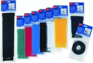 Image of HellermannTyton Red Hook & Loop Cable Tie, 200mm x 12.5 mm