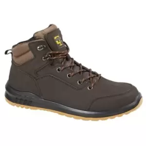 Image of Grafters Mens Action Nubuck Safety Ankle Boots (9 UK) (Brown) - Brown