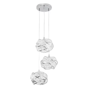 Image of Hudson Intertwined 3 Way Ceiling Light in Chrome and Clear