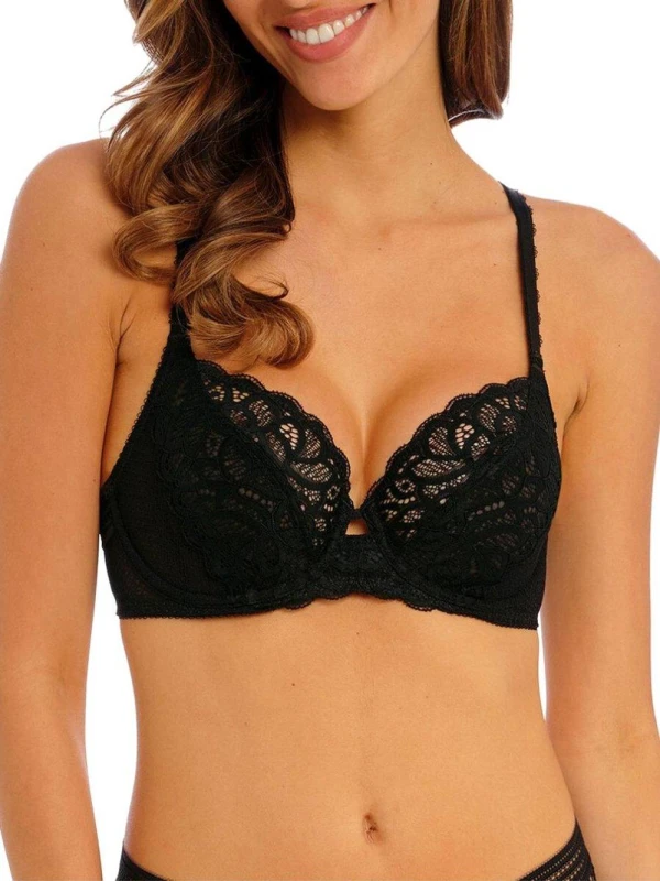 Image of Wacoal Womens Raffine Underwire Bra in Black Size: 32DD Black Female 32DD