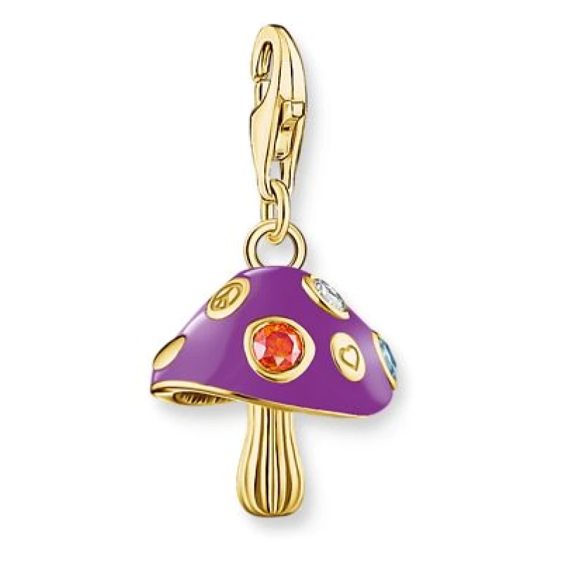 Image of Thomas Sabo 2211-471-7 Gold-Tone Charm Pendant Colourful Fly Jewellery