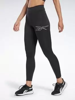 Image of Reebok Running Vector Leggings - Black, Size S, Women