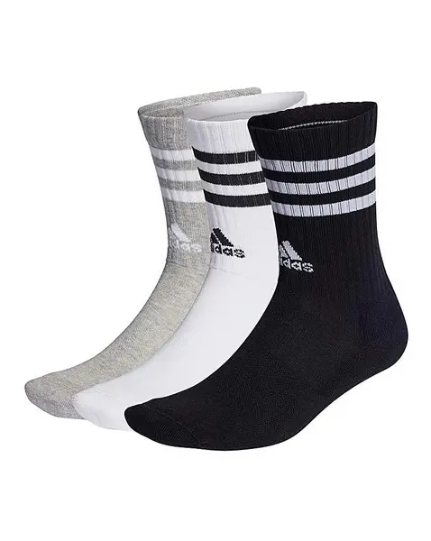 Image of Adidas adidas 3 Stripes Crew 3 Pack Socks Multi Male 8/5-10 DI09703