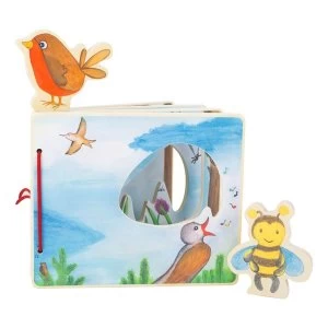 Image of Legler - Small Foot Childrens The World of the Skies Interactive Wooden Picture Book (Multi-colour)