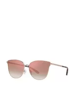 Image of Michael Kors Salt Lake City Round Sunglasses -Rose Gold