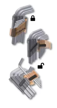 Image of Beta Tools 96BPC/SC9 9pc Ball Head Offset Hex Key Wrench Set in Holder 000960354