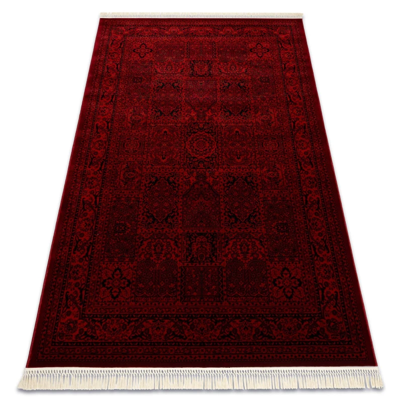 Image of RugsX Orient 5365 Carpet Burgundy / Black Frame, Oriental, With Fringes 180X270 Cm