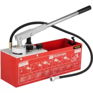 Image of VEVOR Hydrostatic Pressure Test Pump, Test Up to 25 bar/2.5 MPa, 3.2 Gallon Tank, Hydraulic Manual Water Pressure Tester Kit w/ Two-Unit Gauge & R 1/2