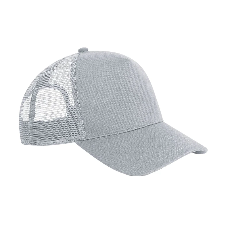 Image of Beechfield Beechfield Men Microknit Snapback Trucker Cap in Light Grey Light Grey One Size Male 5063417943280