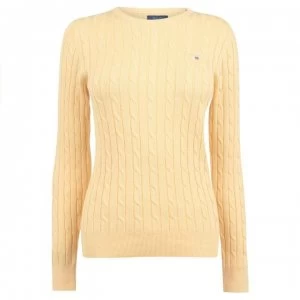 Image of Gant Cotton Cable Knit Jumper - 700 Sunlight
