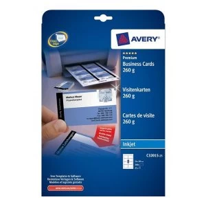Image of Avery Quick and Clean Double Sided Matt Inkjet Business Cards White Pack of 200 Cards
