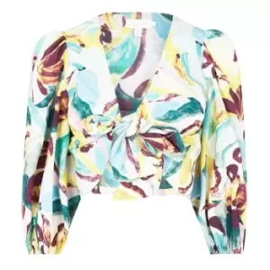 Image of Ted Baker Bithana Tie Blouse Womens - Green
