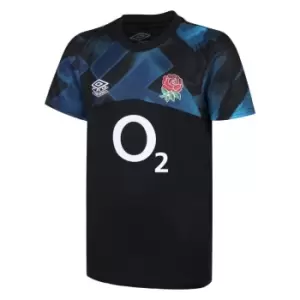 Image of Umbro England Rugby Warm Up Shirt Juniors - Black
