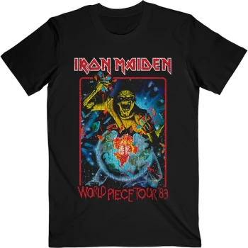 Image of Iron Maiden - World Piece Tour '84 V.1. Unisex Medium T-Shirt - Black