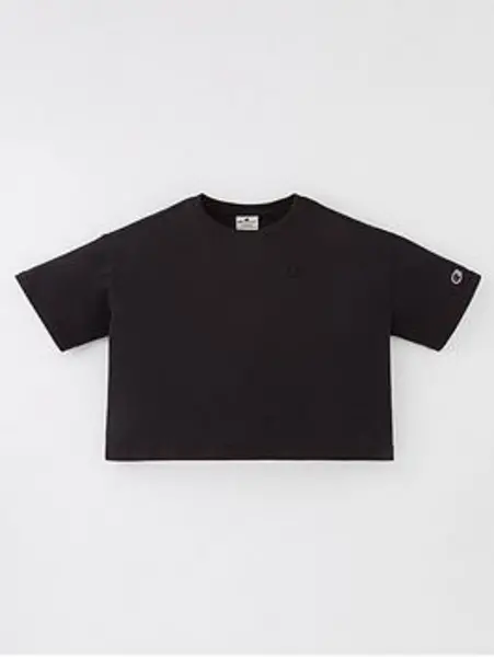 Image of Champion Girls Champion Oversized Crewneck T-Shirt - Black Size S=7-8 Years Black VGGK0 Unisex S=7-8 YEARS