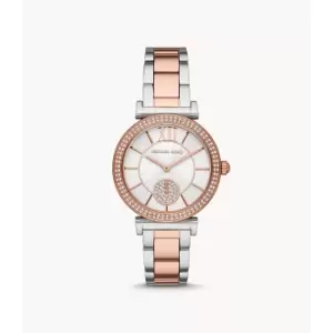Image of Michael Kors Womens Abbey Three-Hand Two-Tone Stainless Steel Watch - 2-Tone