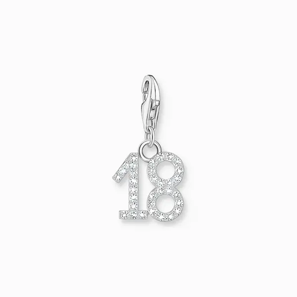 Image of Thomas Sabo Charm Club Charmista Sterling Silver Zirconia Number 18 Ch
