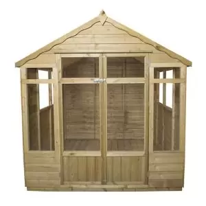Image of Forest Garden 7X7 Apex Overlap Summer House - Assembly Service Included Natural Timber