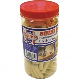 Image of Faithfull Fluted Wood Dowels 8mm 40mm Pack of 150