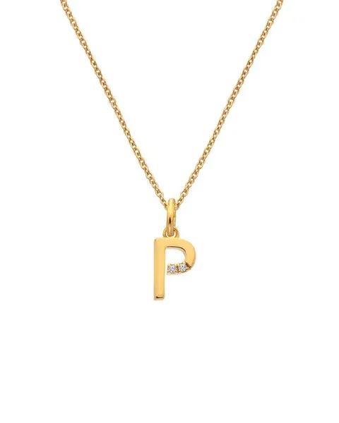 Image of 18ct Gold Plated Sterling Silver Letter W Pendant DP961