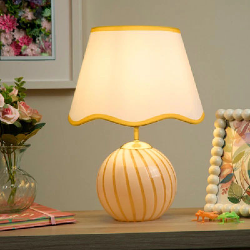 Image of SO'HOME Sweetie Glass Table Lamp with Scalloped Shade Brass ONE SIZE