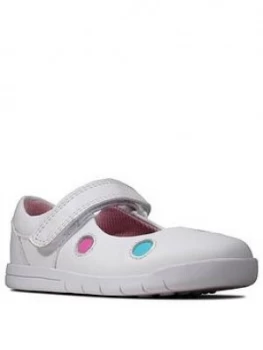 Image of Clarks Toddler Girls Emery Dot Shoes - White, Size 5 Younger