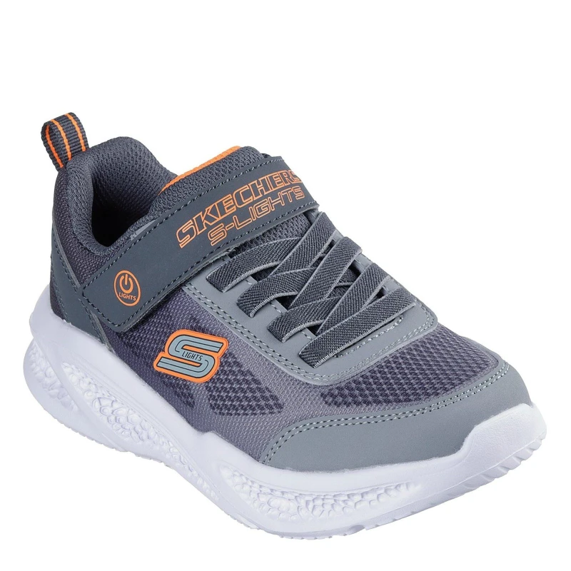 Image of Skechers Lighted Gore & Strap Sneaker W Mult Light Up Trainers Boys Grey/Orange male C10 (27.5)