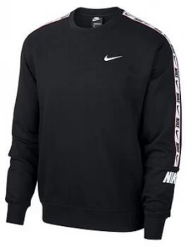 Image of Nike Sportswear Repeat Crew Sweat - Black, Size XL, Men