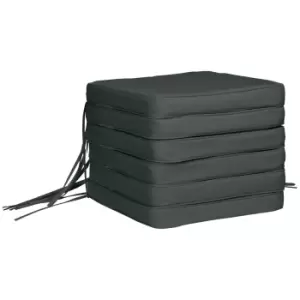 Image of Outsunny Set of 6 Pcs Chair Cushion, 42Lx42Wx5T cm-Grey