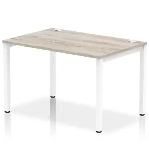 Image of Impulse Bench Single Row 1200 White Frame Office Bench Desk Grey Oak