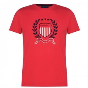 Image of Gant Short Sleeve Crest T Shirt - Red 620