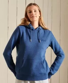 Image of Superdry Womens Vintage Logo Embroidered Hoodie Blue / Bright Blue Marl - Size: 6