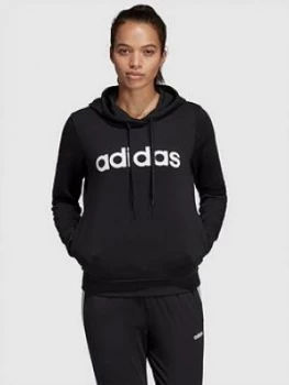 Image of Adidas Essentials Linear Pullover Hoodie - Black