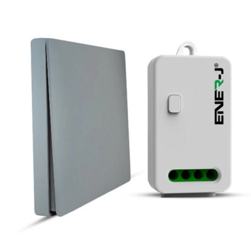 Image of Ener-J 1 Gang Wireless Kinetic Switch, Silver + 500W Rf Receiver
