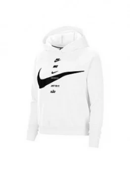 Image of Nike Nsw Swoosh Pullover Hoodie (Curve) - White