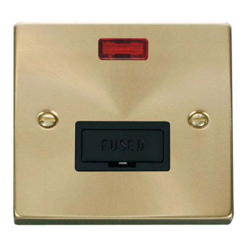 Image of SE Home Satin / Brushed Brass 13A Fused Connection Unit With Neon Gold