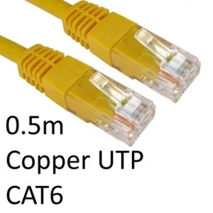 Image of RJ45 (M) to RJ45 (M) CAT6 0.5m Yellow OEM Moulded Boot Copper UTP Network Cable