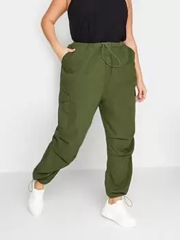 Image of Yours Parachute Trouser Khaki, Green, Size 22, Women