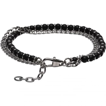Image of Unique & Co. Stainless Steel Bracelet and Matte Black Onyx Beads with Extension
