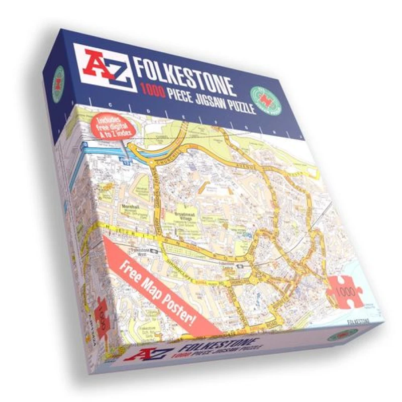 Image of A to Z A to Z Map of Folkestone 1000 Piece Jigsaw Puzzle