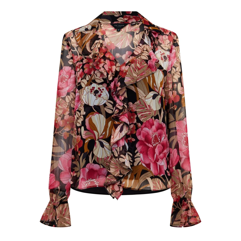Image of Ted Baker Christi Floral Blouse Black Multi Female 12 TW27903