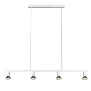 Image of Parrot Straight Bar Pendant Ceiling Light White Metal