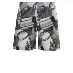 Image of Reebok Austin Allover Print Shorts Mens - Black