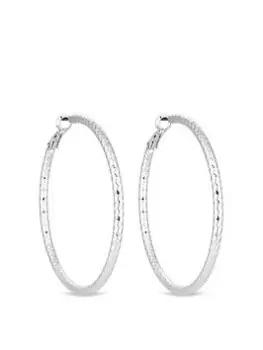 Image of Lipsy Silver Diamond Cut Hoop Earrings