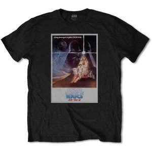 Image of Star Wars - Old School Japanese Unisex XX-Large T-Shirt - Black