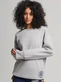 Image of Superdry Vintage Collegiate Crew - Grey, Size M/L, Women