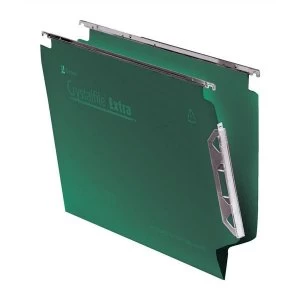Image of Rexel Crystalfile Extra Lateral 330mm Files Green - 1 x Pack of 25 Files