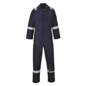 Image of Biz Flame Mens Aberdeen Flame Resistant Antistatic Coverall Navy Blue Medium 32"