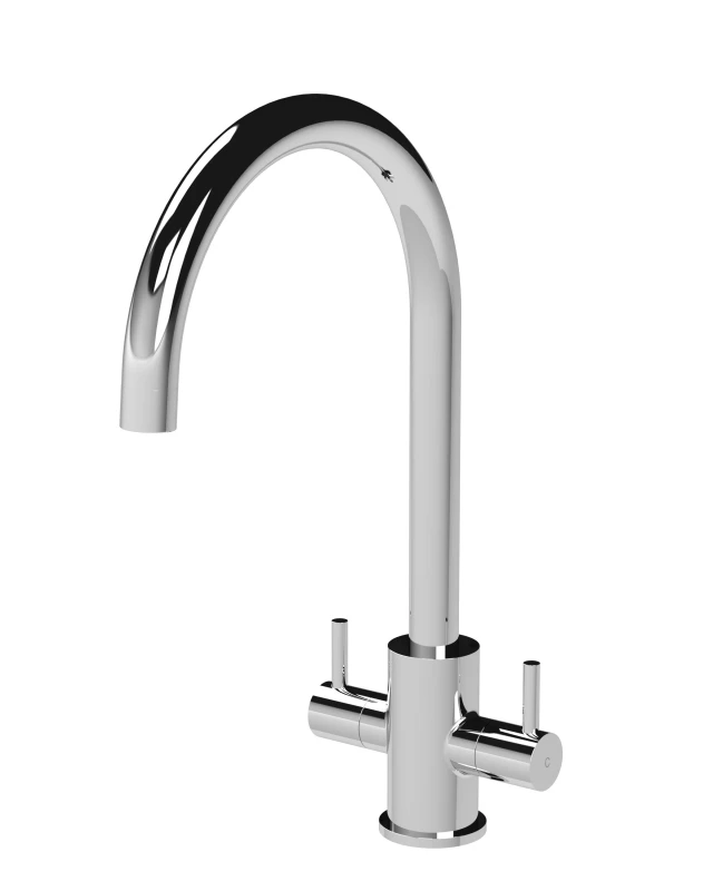 Image of Balterley Kitchen Mono Mixer Tap with 2 Lever Handles Chrome 436mm Silver